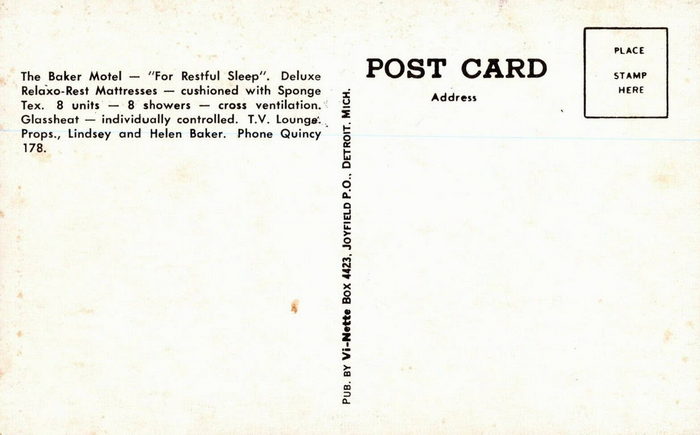 Baker Motel - Old Postcard
